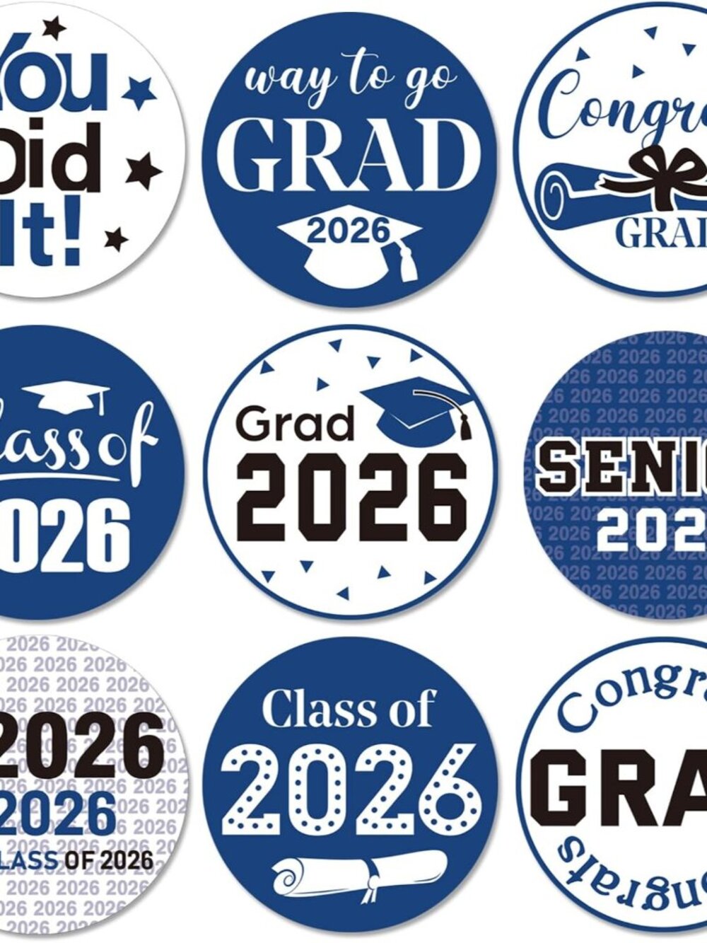 504 Pieces 2026 Graduation Stickers Congrats Grad Senior Class of 2026 Party Fav
